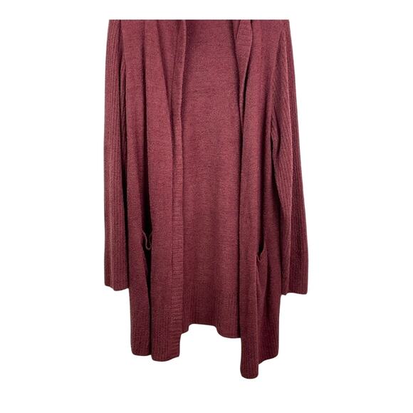 Barefoot Dreams Maroon Long Hooded Cardigan Soft XL - Picture 4 of 7